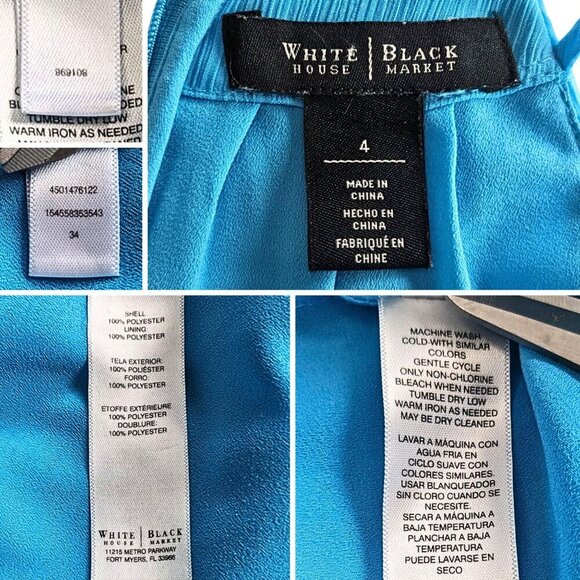 White House Black Market Blue Asymmetrical Halter Sundress - Picture 3 of 10